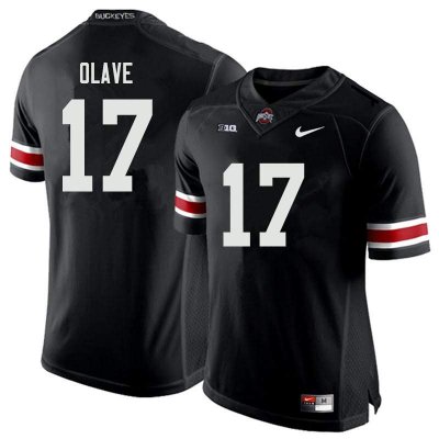 Men's Ohio State Buckeyes #17 Chris Olave Black Nike NCAA College Football Jersey Trade CLK1144QT